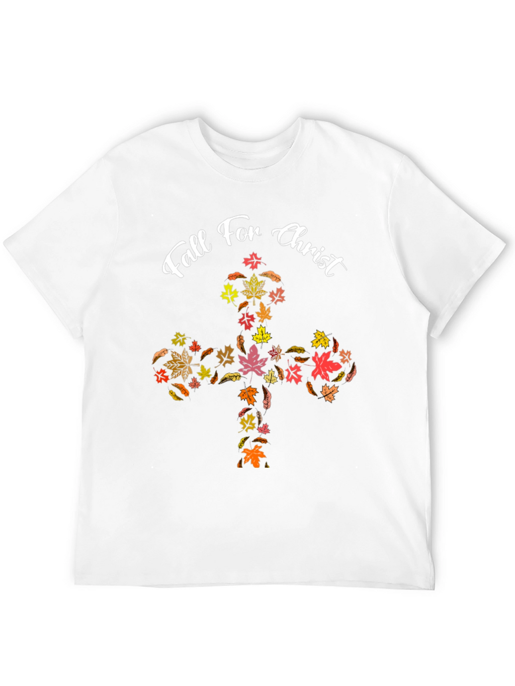 Fall For Christ Leaf Cross Black T-Shirt