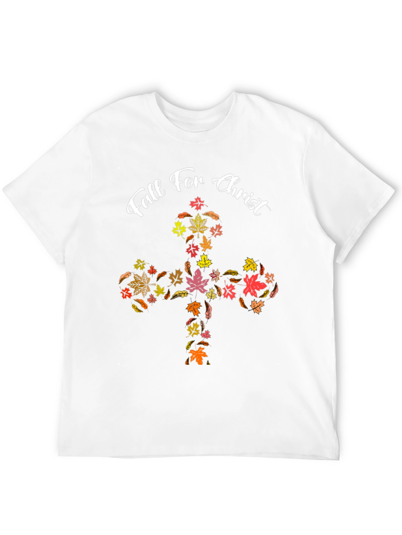 Fall For Christ Leaf Cross Black T-Shirt