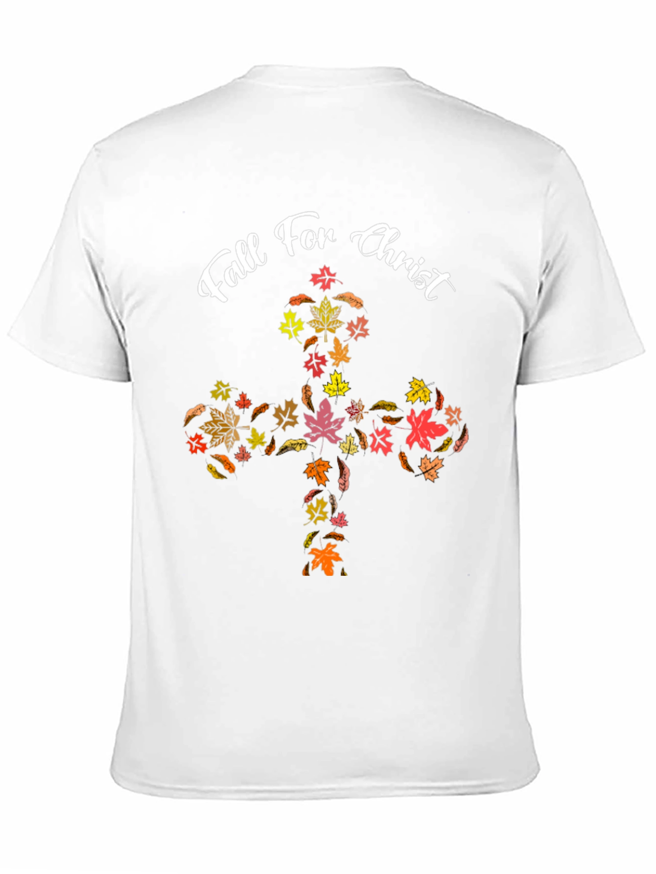 Fall For Christ Leaf Cross Black T-Shirt