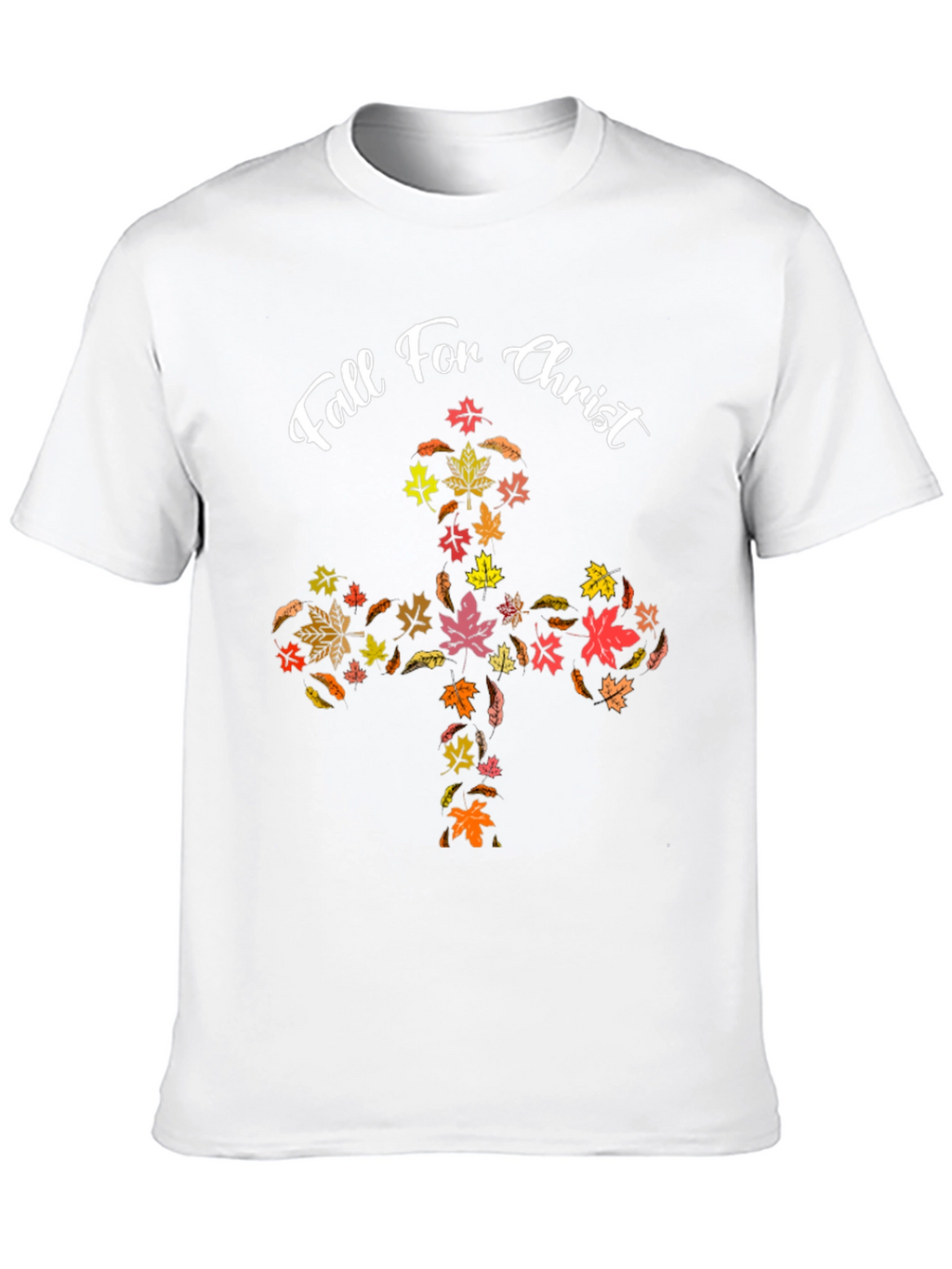 Fall For Christ Leaf Cross Black T-Shirt