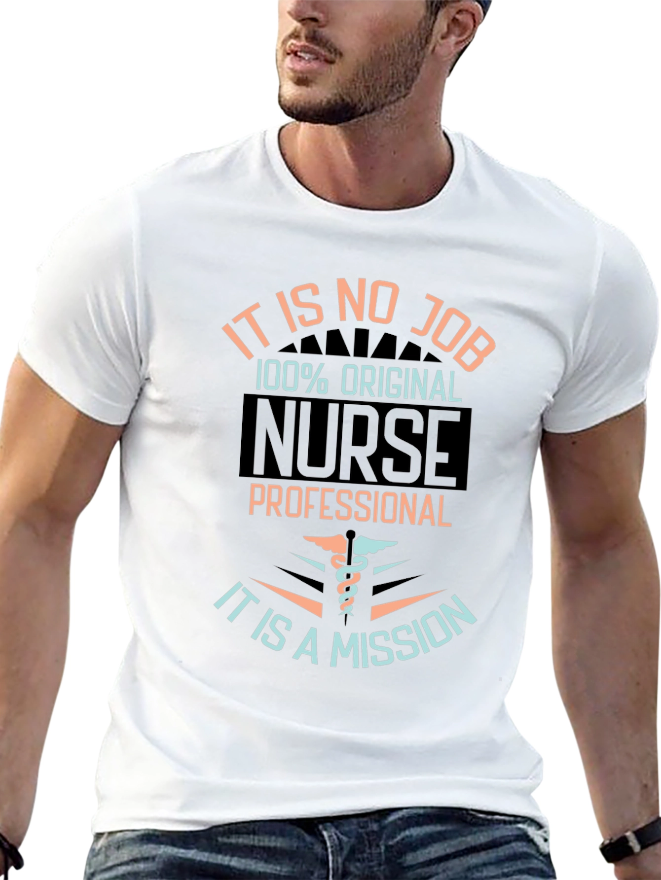 Original Nurse Mission Black Graphic T-Shirt