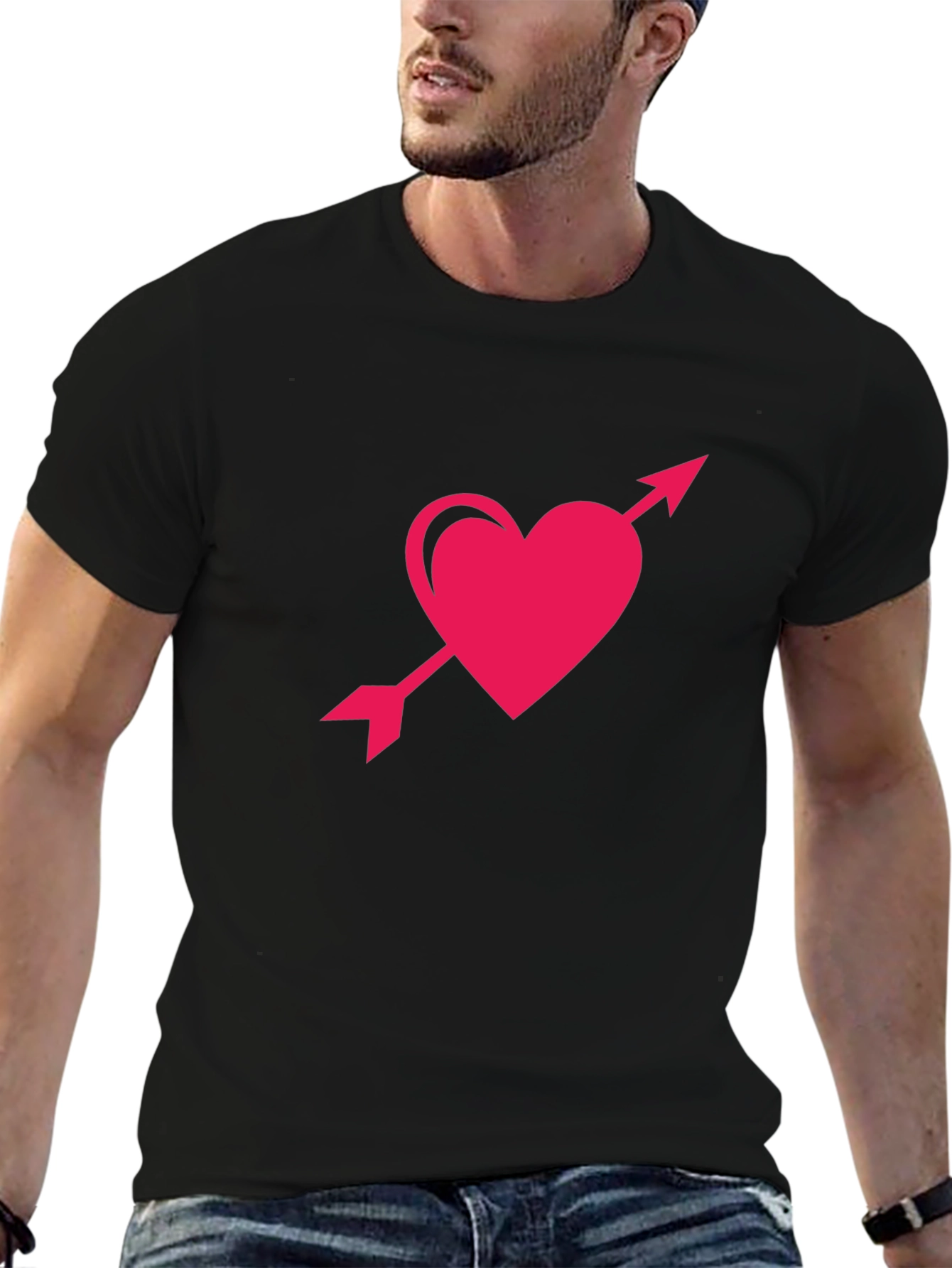 Heart and Arrow Graphic Tee - Black T-Shirt