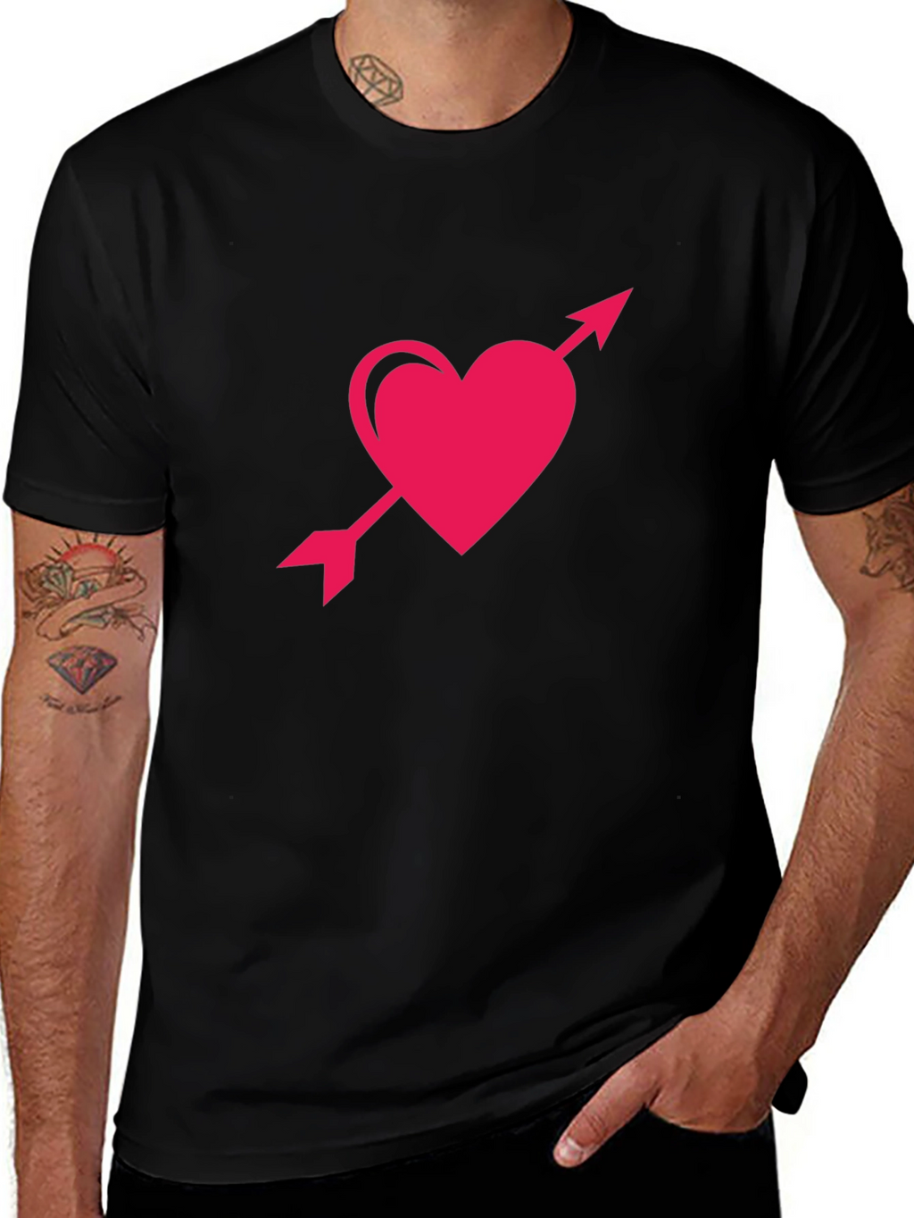 Heart and Arrow Graphic Tee - Black T-Shirt