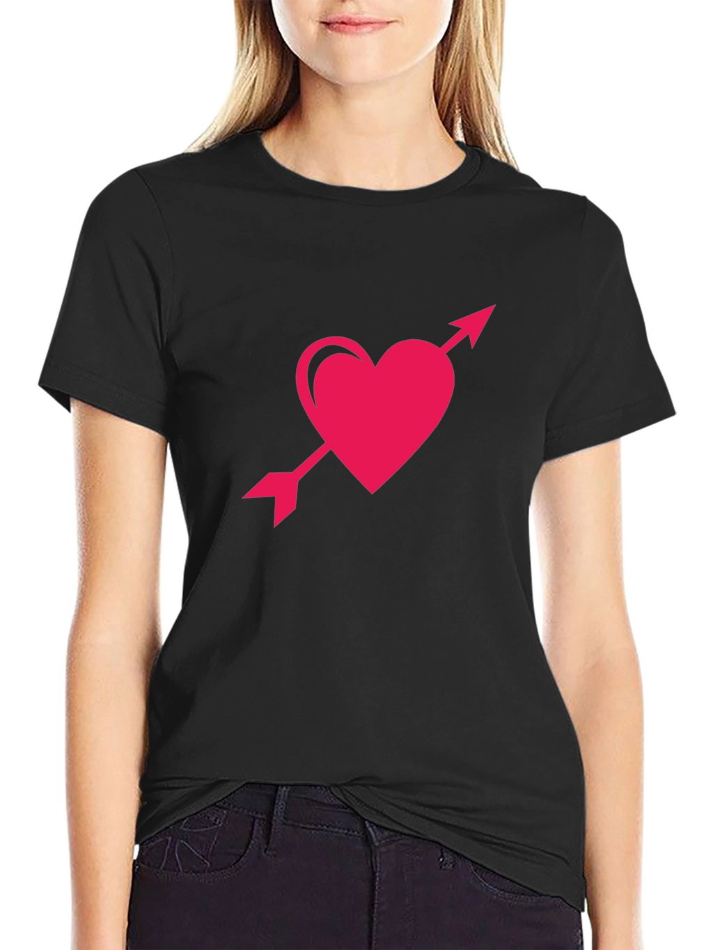 Heart and Arrow Graphic Tee - Black T-Shirt