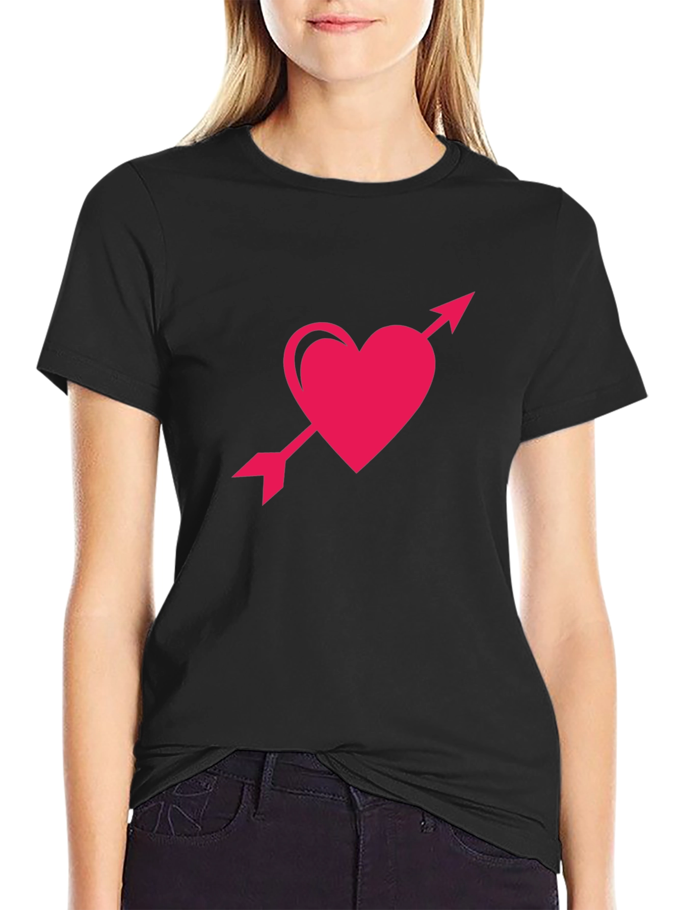 Heart and Arrow Graphic Tee - Black T-Shirt