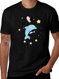 Cute Dolphin Graphic Tee - Stylish Comfort