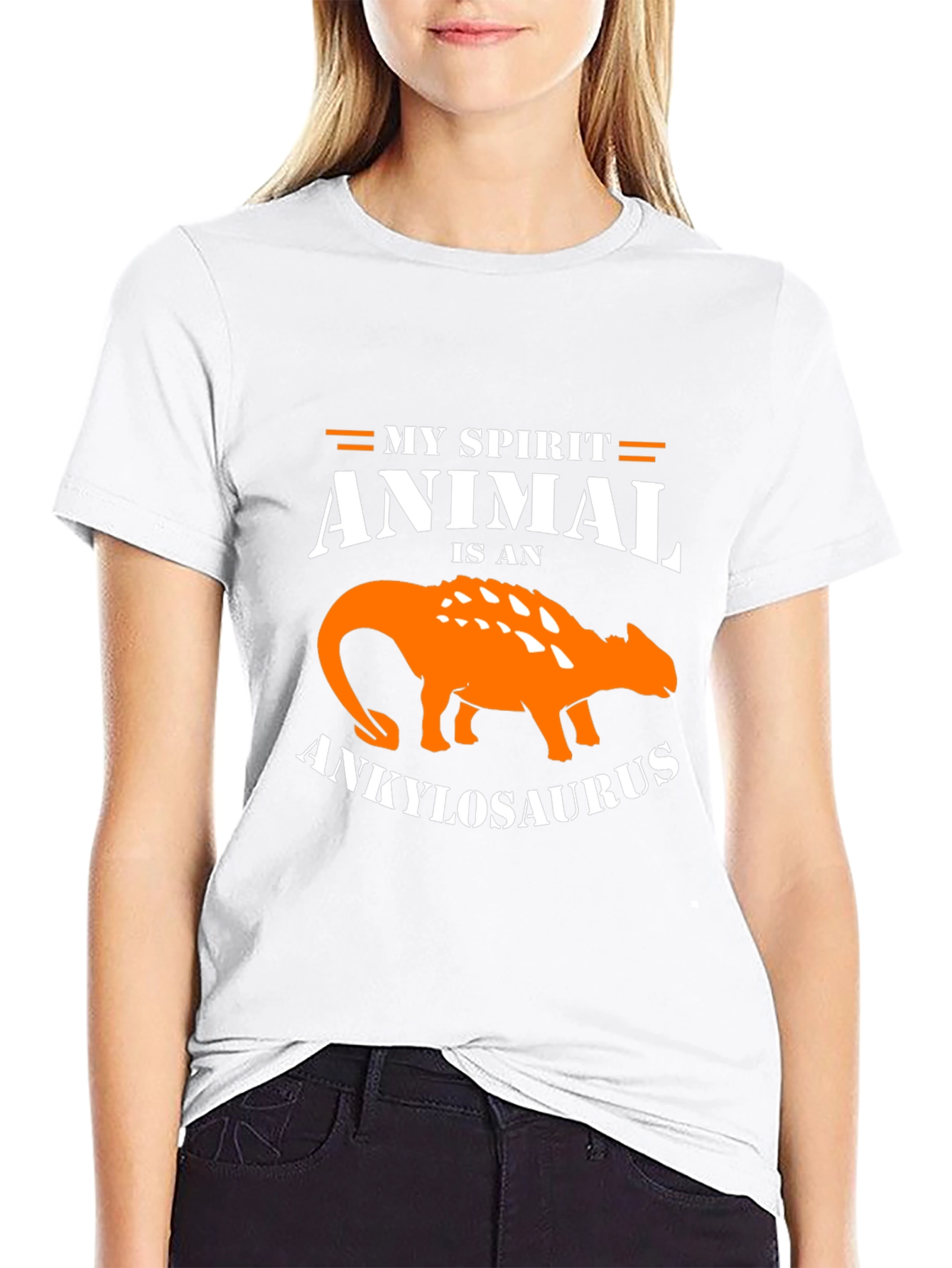 Ankylosaurus Spirit Animal Graphic Tee - Black