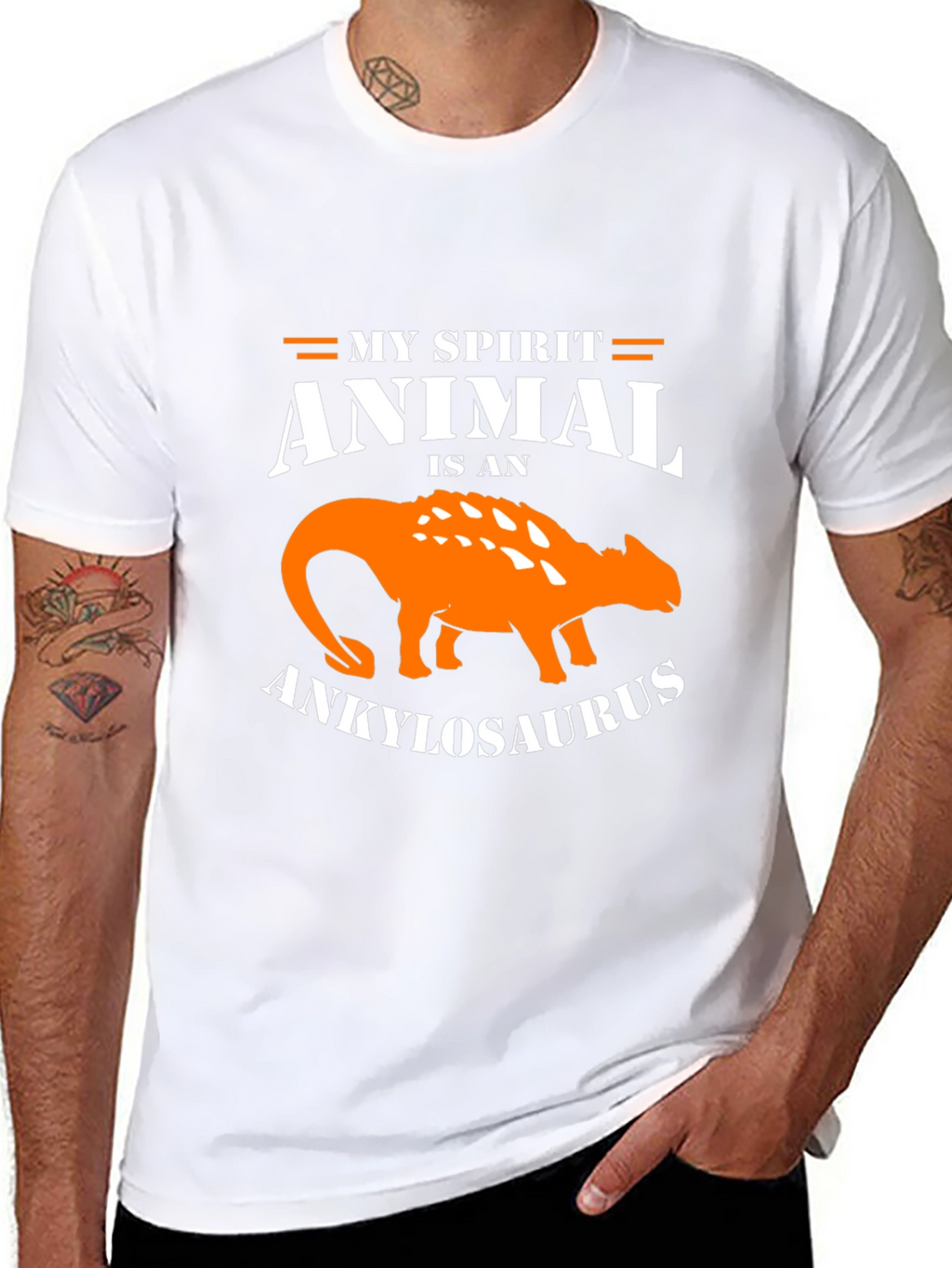 Ankylosaurus Spirit Animal Graphic Tee - Black