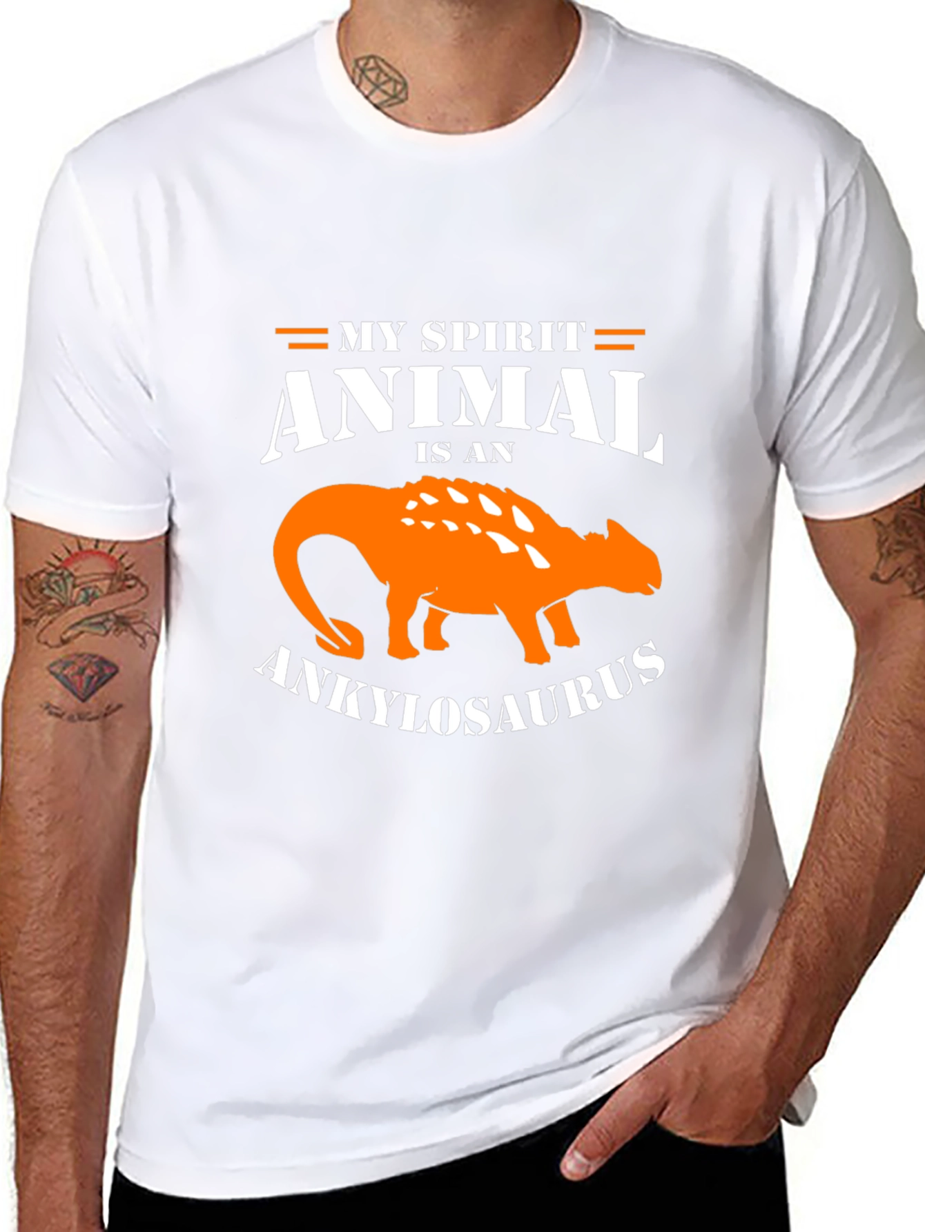 Ankylosaurus Spirit Animal Graphic Tee - Black