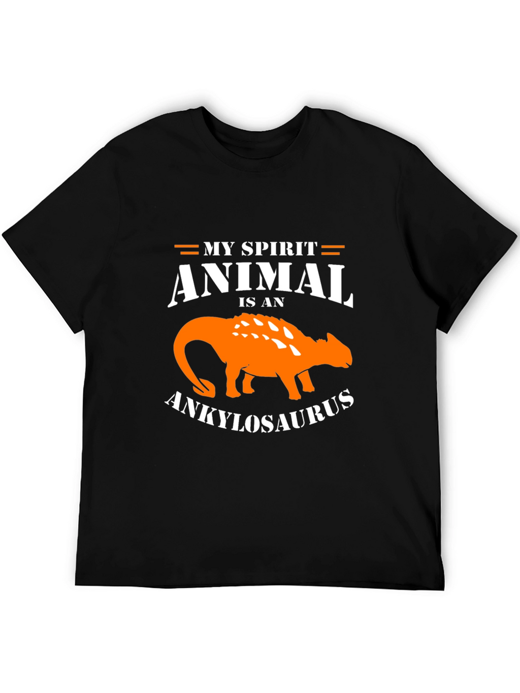 Ankylosaurus Spirit Animal Graphic Tee - Black