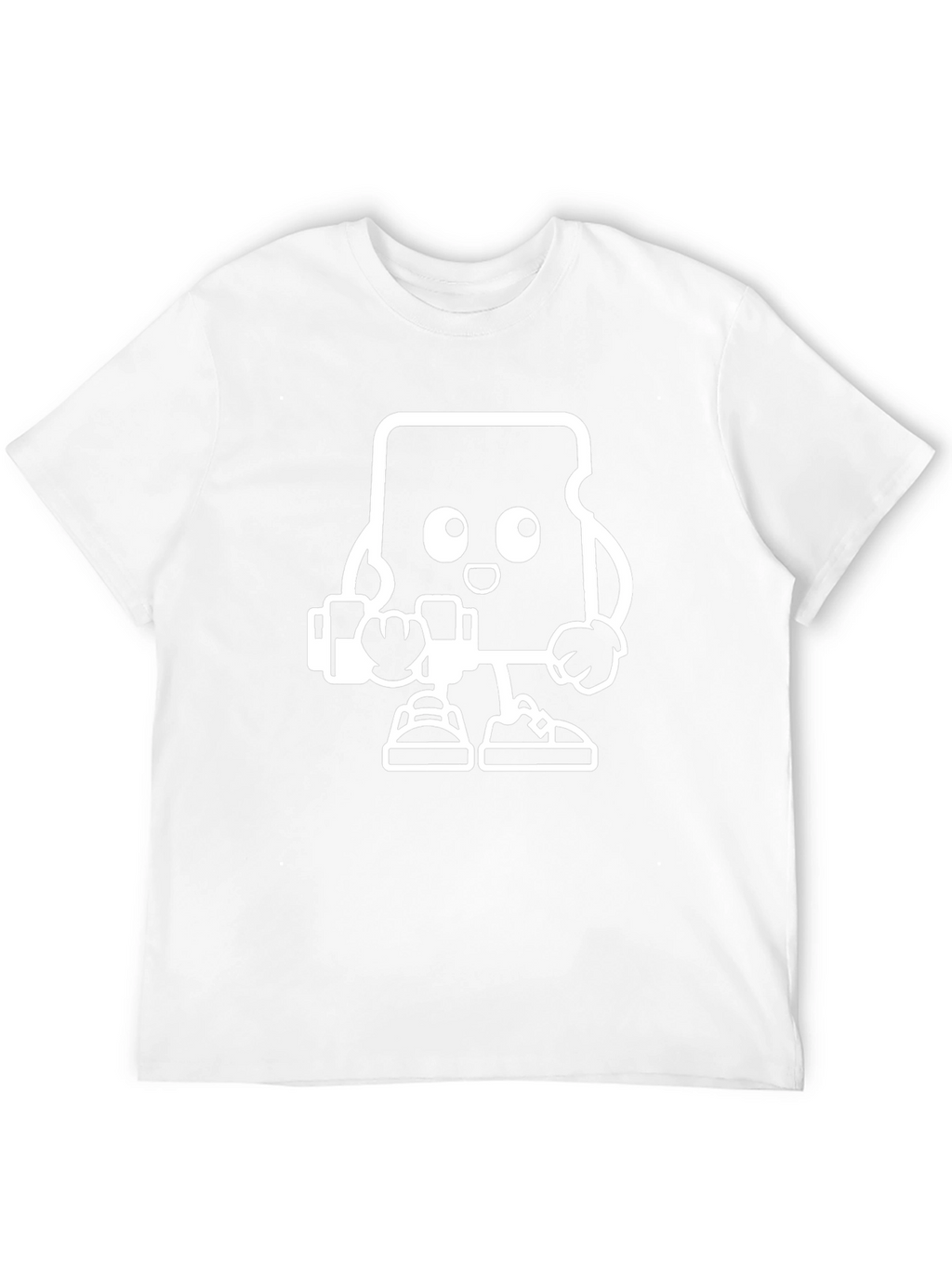 Black T-Shirt with Cartoon SD Card Design