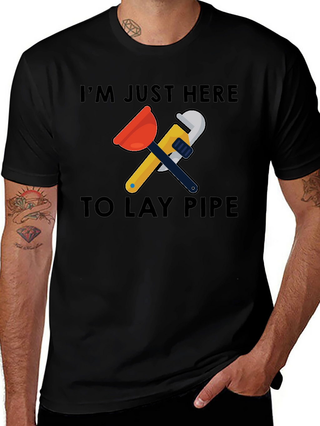 Im Just Here to Lay Pipe Graphic T-Shirt