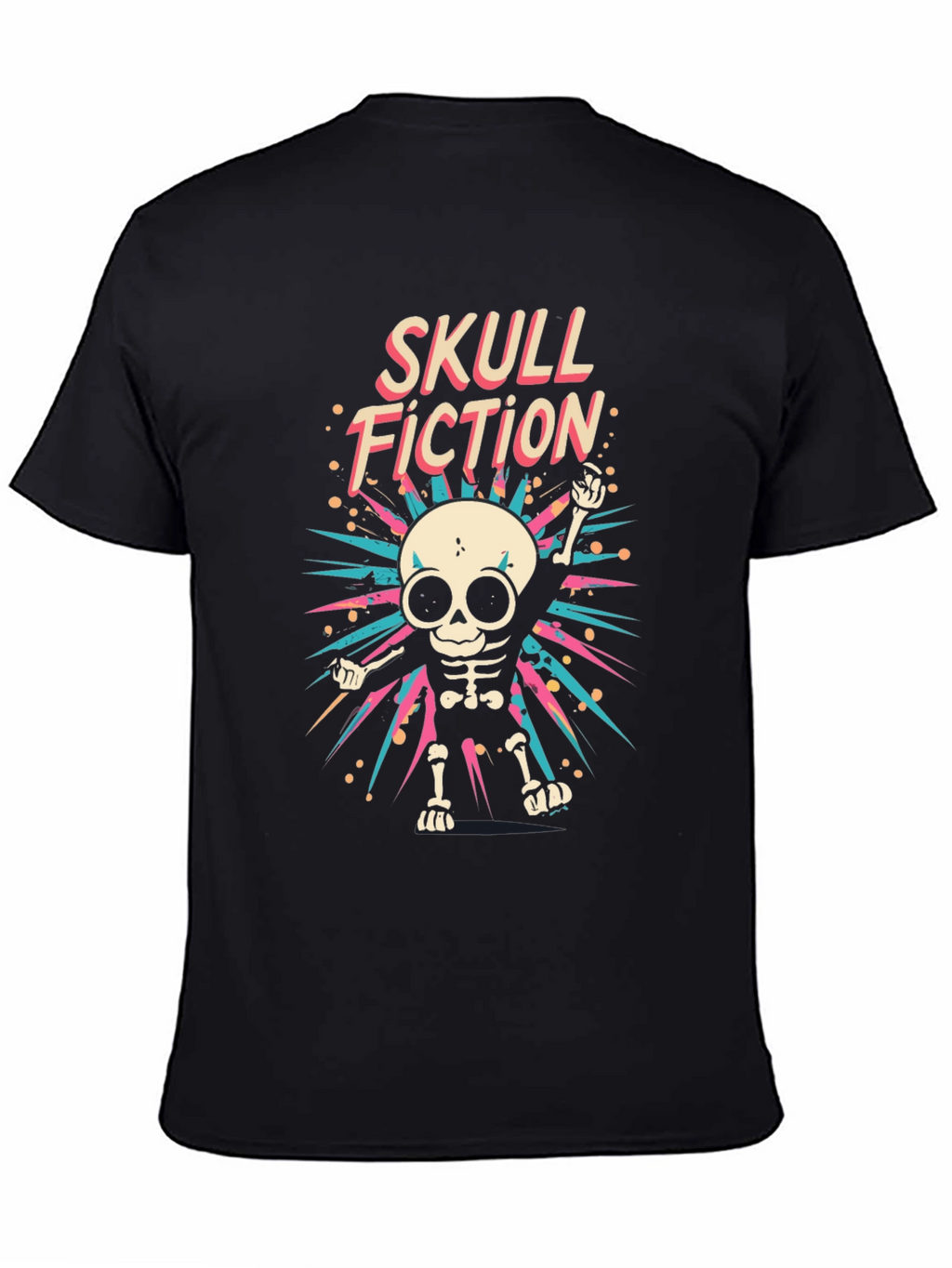 Skull Fiction Graphic Tee - Mens Black T-Shirt