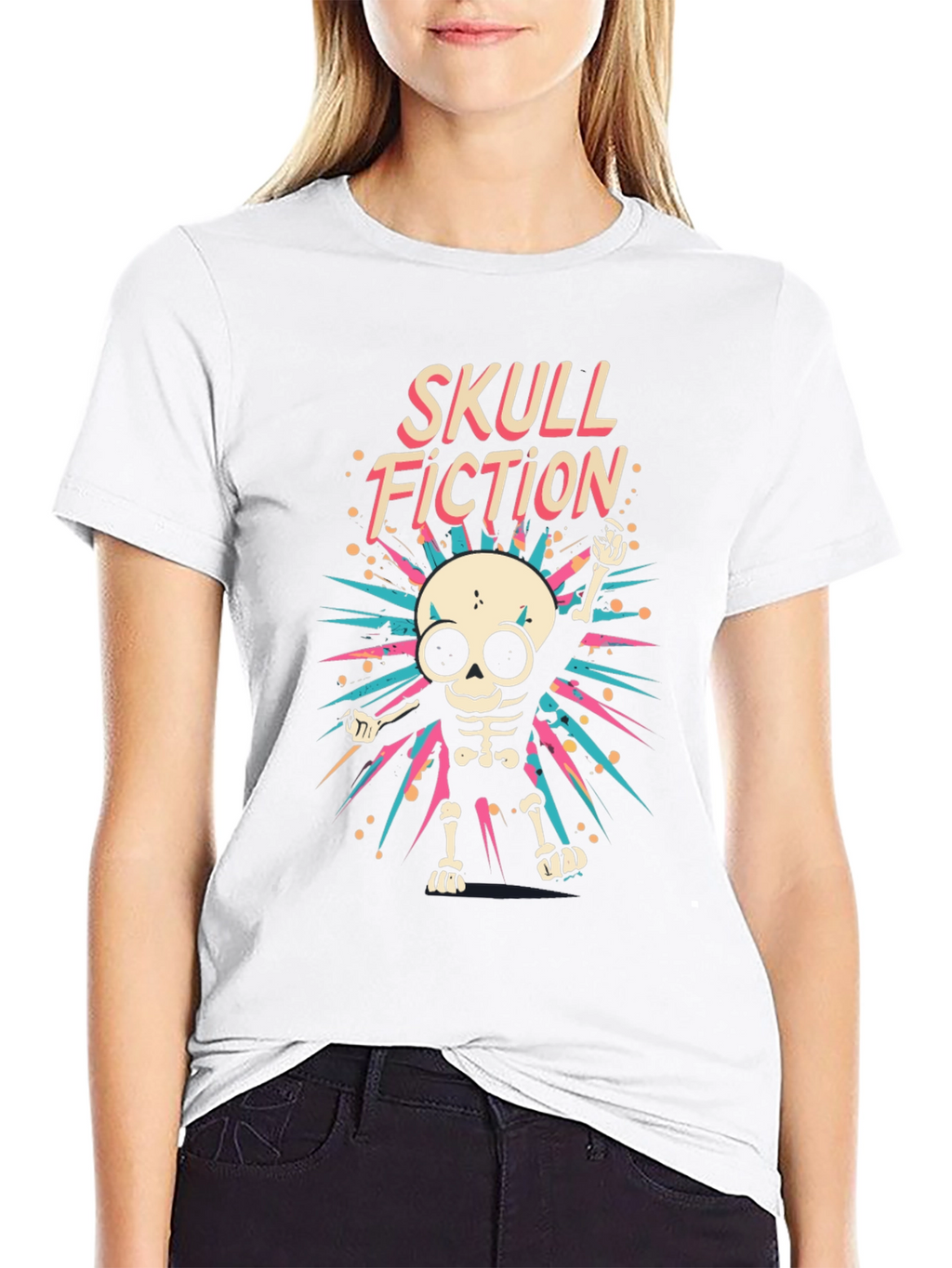 Skull Fiction Graphic Tee - Mens Black T-Shirt