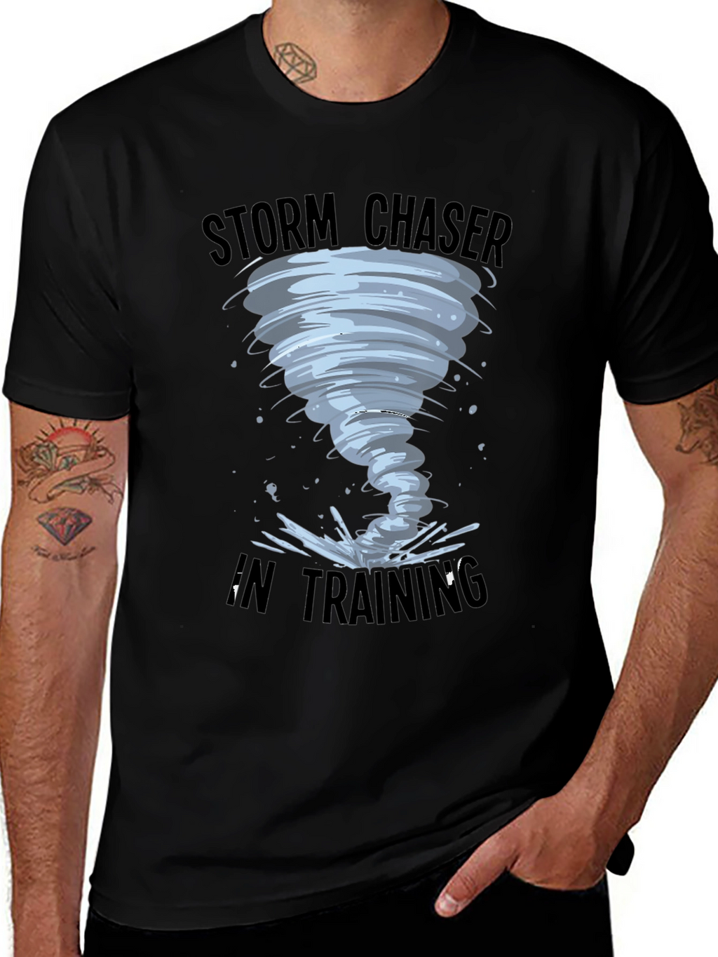 Storm Chaser in Training Black T-Shirt