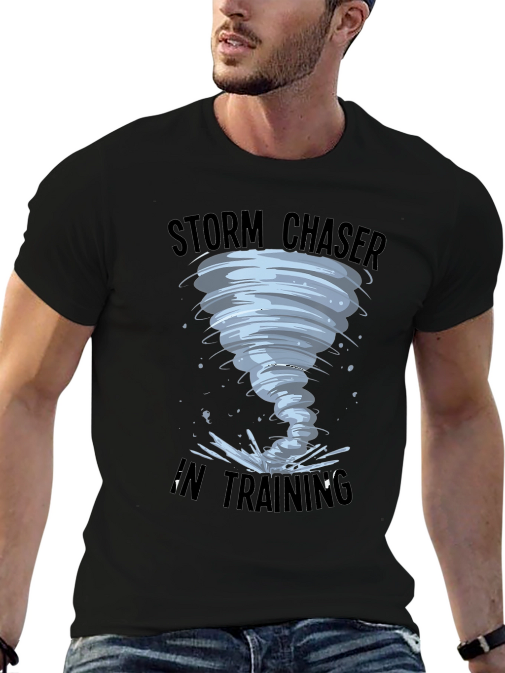 Storm Chaser in Training Black T-Shirt