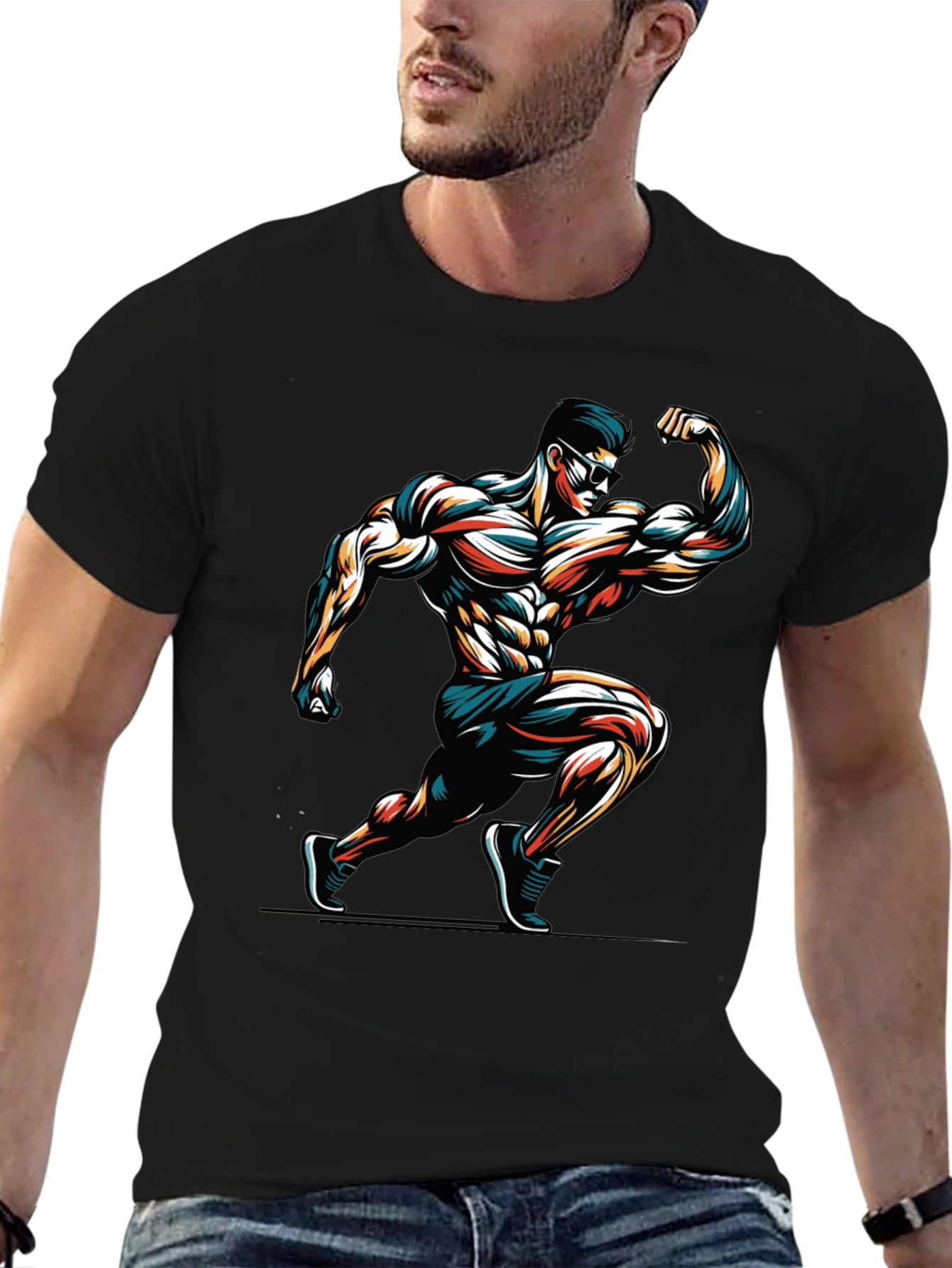 Muscle Man Graphic Tee - Black