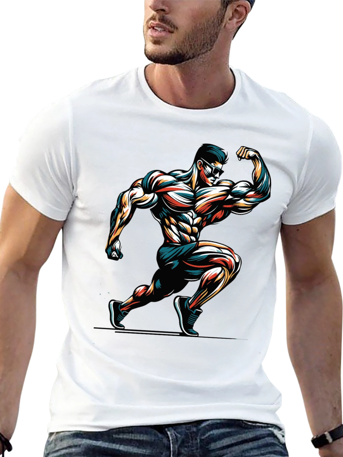Muscle Man Graphic Tee - Black