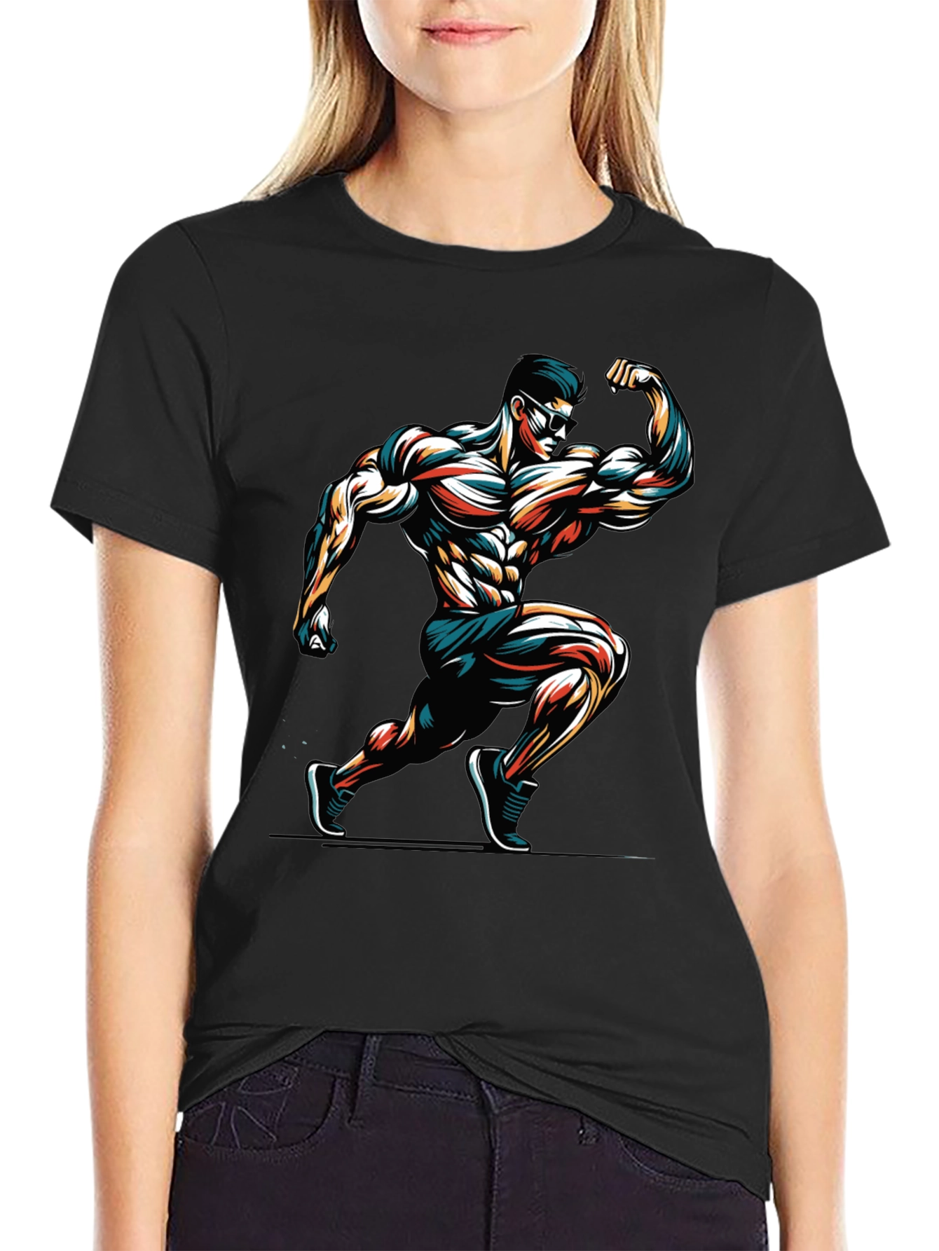 Muscle Man Graphic Tee - Black