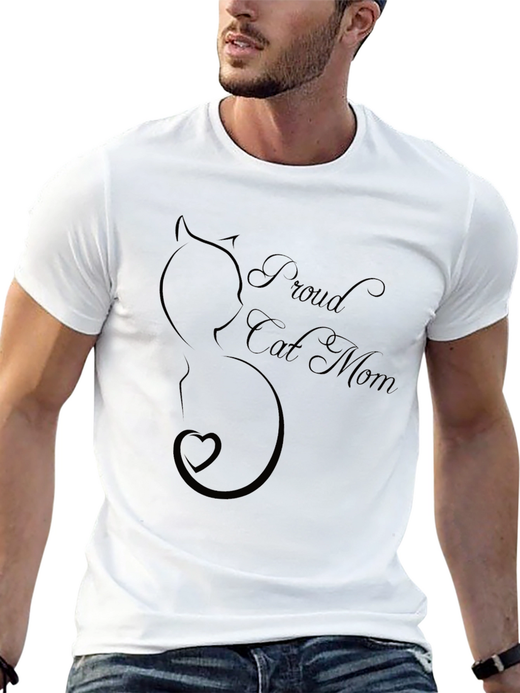 Proud Cat Mom Graphic Tee - Black Unisex T-Shirt