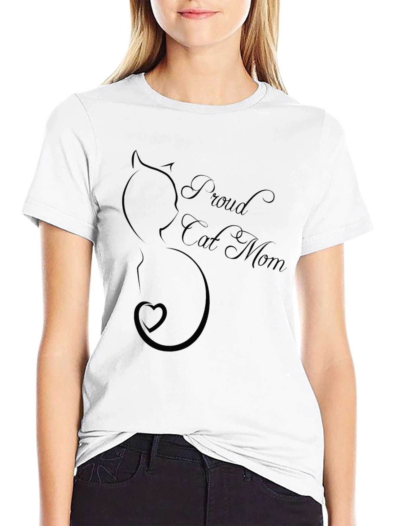 Proud Cat Mom Graphic Tee - Black Unisex T-Shirt
