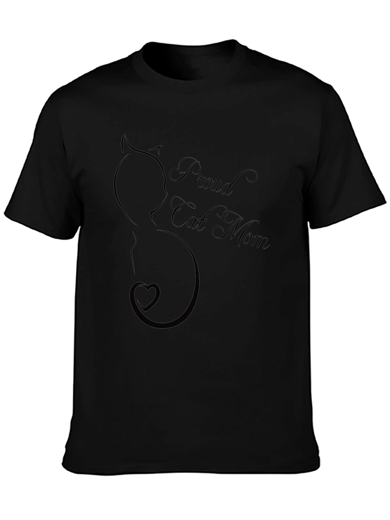 Proud Cat Mom Graphic Tee - Black Unisex T-Shirt