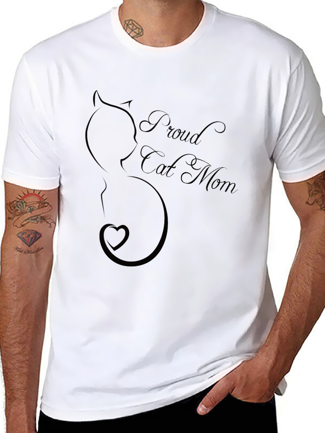 Proud Cat Mom Graphic Tee - Black Unisex T-Shirt