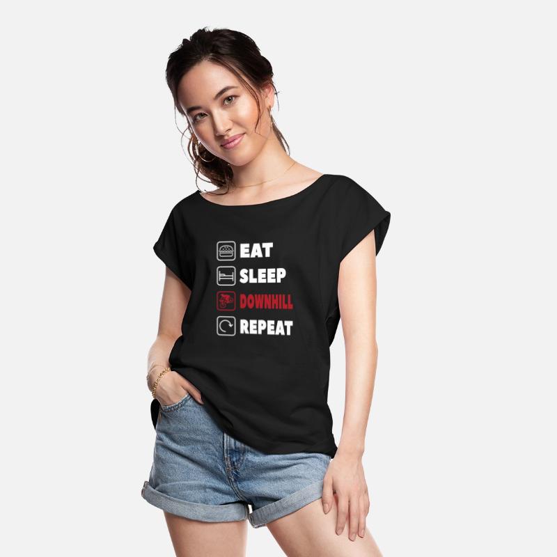 Eat Sleep downhill Repeat Funny Mountain Biking