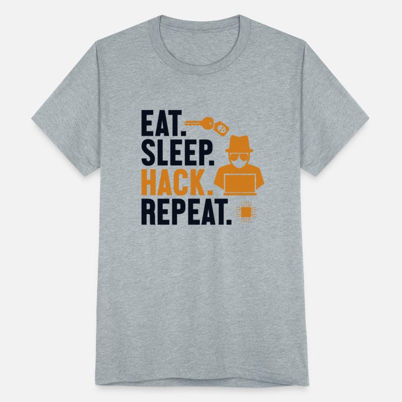 Eat Sleep Hack Repeat White Hat Black Hat Hacker