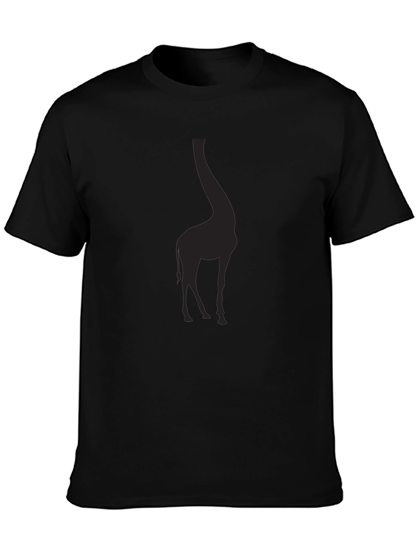 Giraffe Silhouette Black T-Shirt - Mens