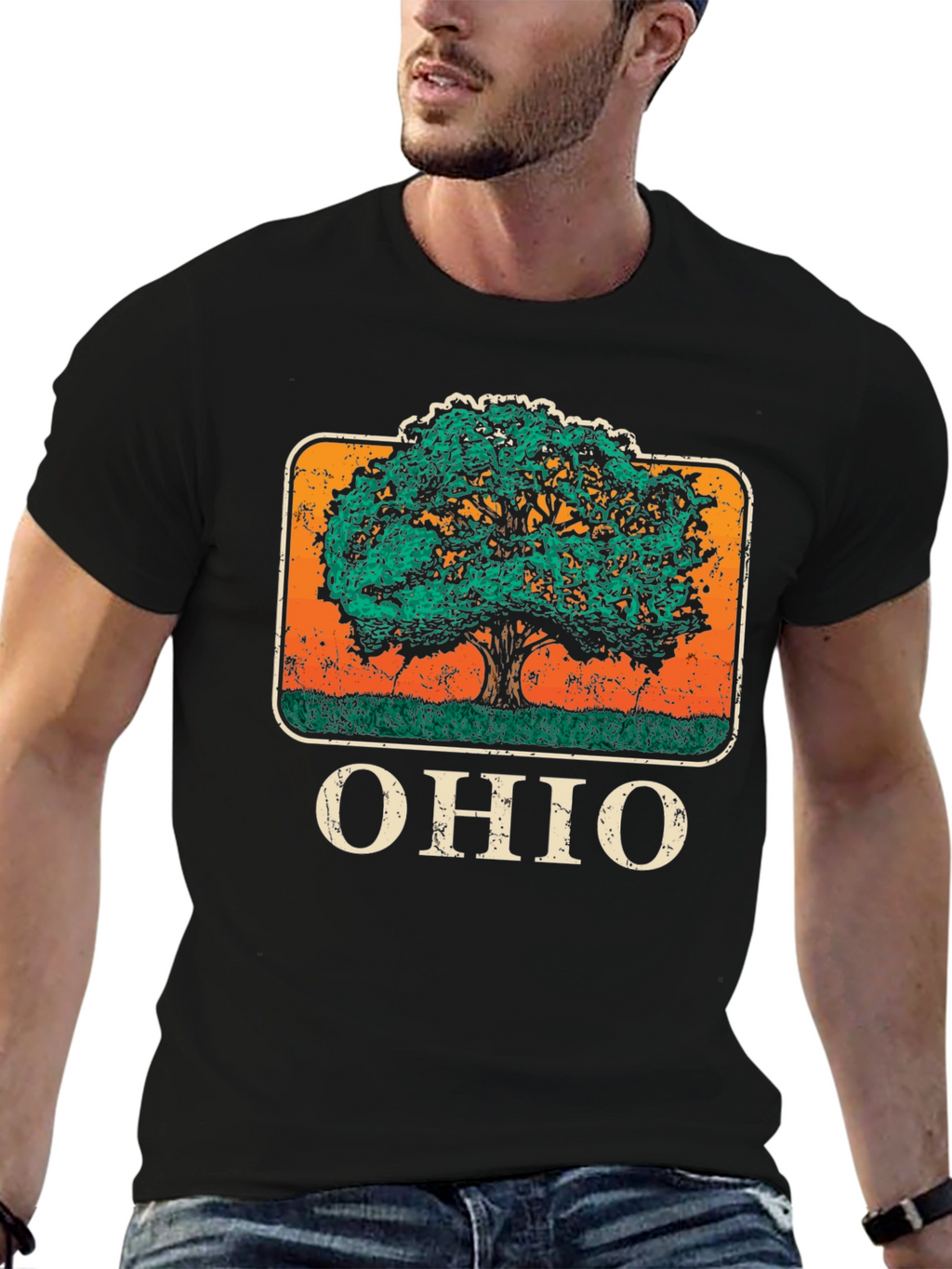 Ohio Tree Graphic T-Shirt - Black