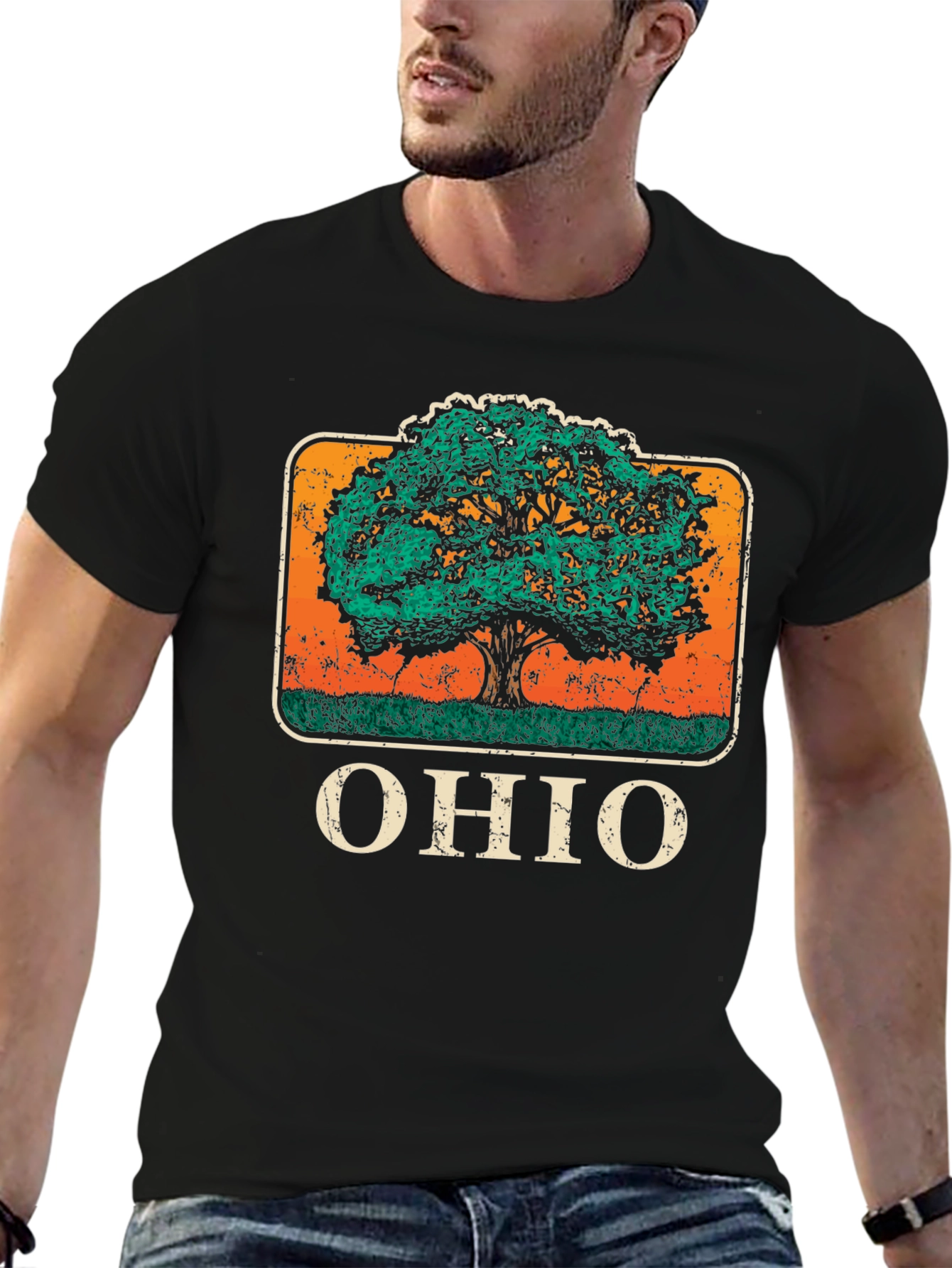 Ohio Tree Graphic T-Shirt - Black