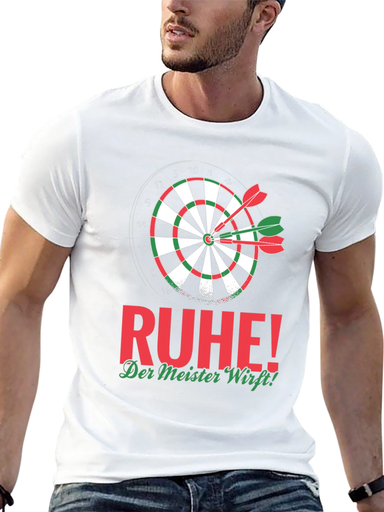 Darts Player T-Shirt - Ruhe! Der Meister Wirft! Design