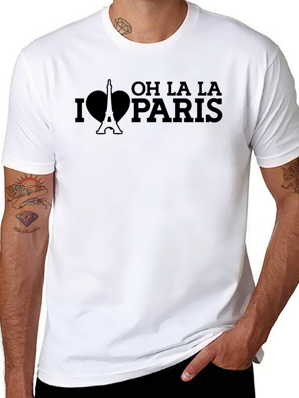 Oh La La Paris T-Shirt Black Eiffel Tower Tee