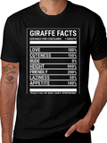 Giraffe Facts Funny T-Shirt Nutrition Label Humor Tee