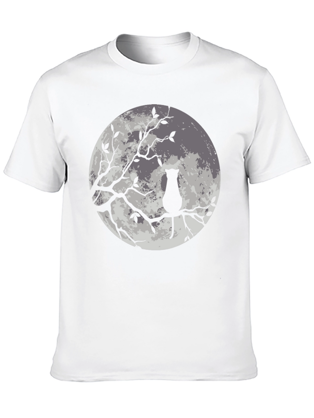 Moon Cat Graphic Tee - Stylish Black T-Shirt