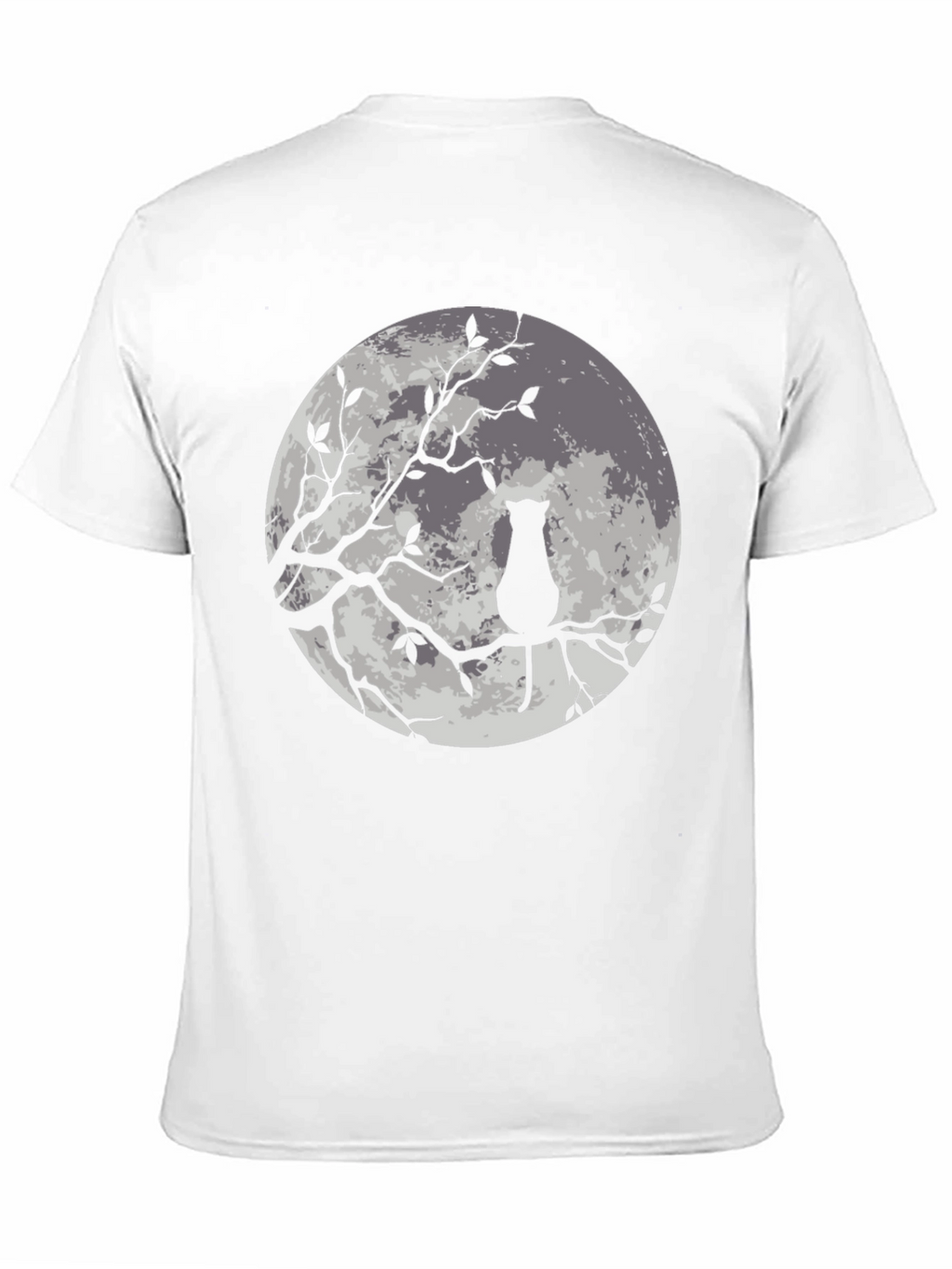 Moon Cat Graphic Tee - Stylish Black T-Shirt