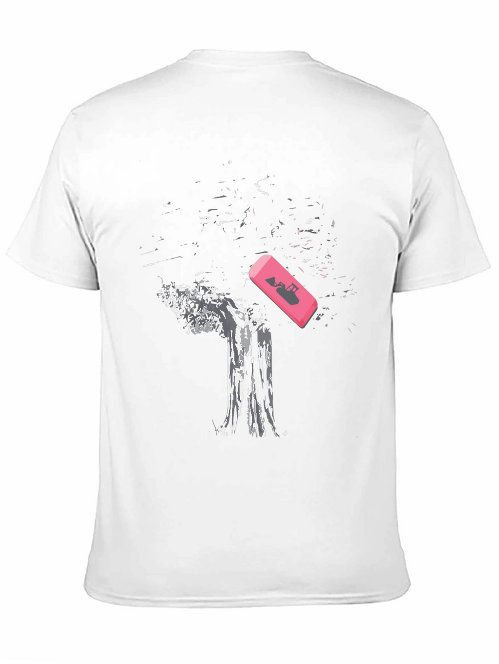 Eraser Tree Graphic Tee - Black Cotton T-Shirt