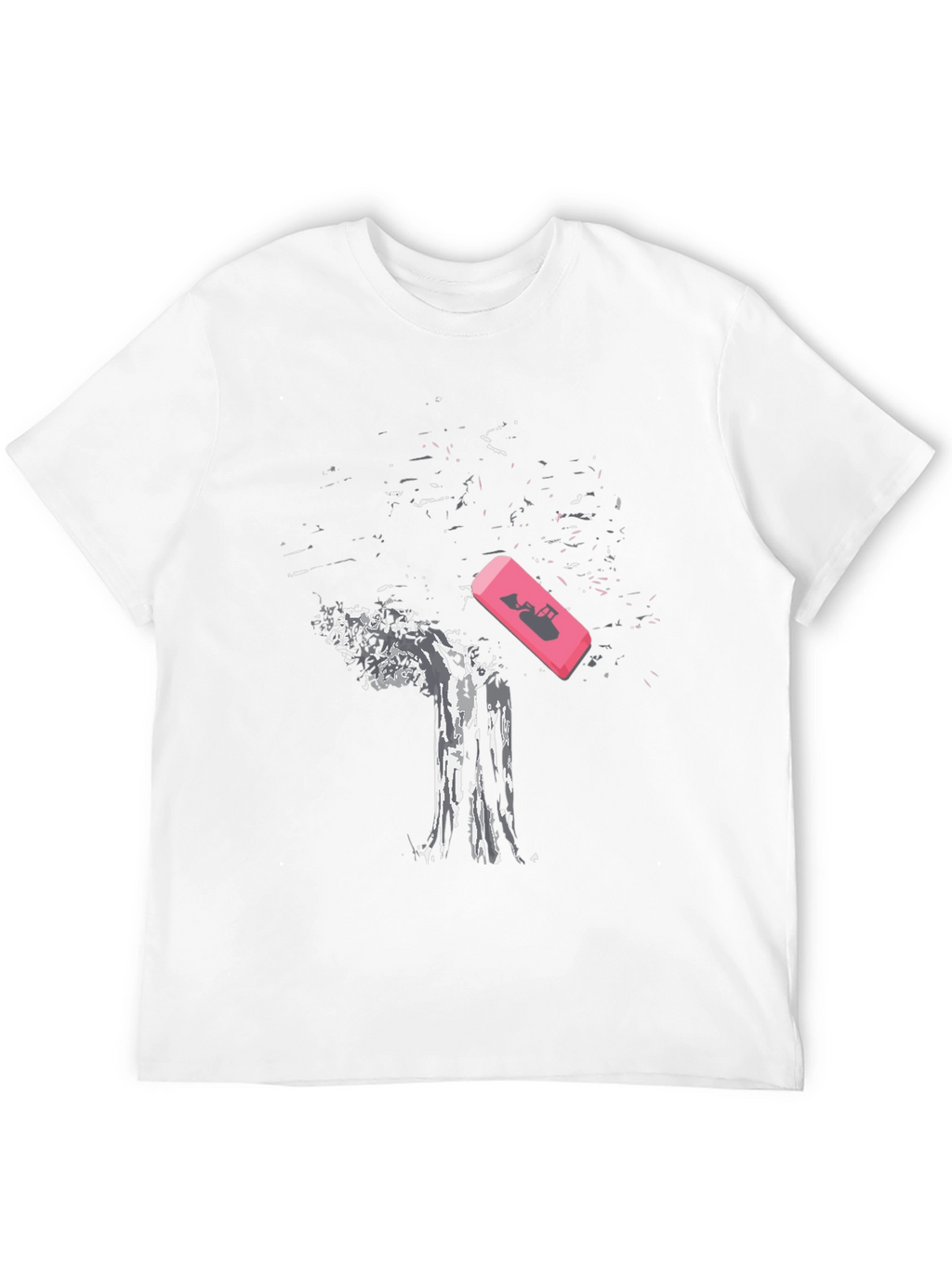 Eraser Tree Graphic Tee - Black Cotton T-Shirt