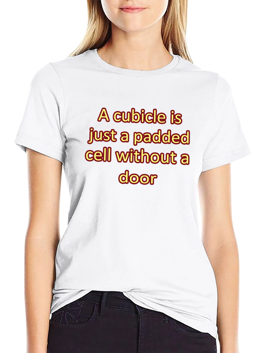 Cubicle Padded Cell Humor Graphic T-Shirt