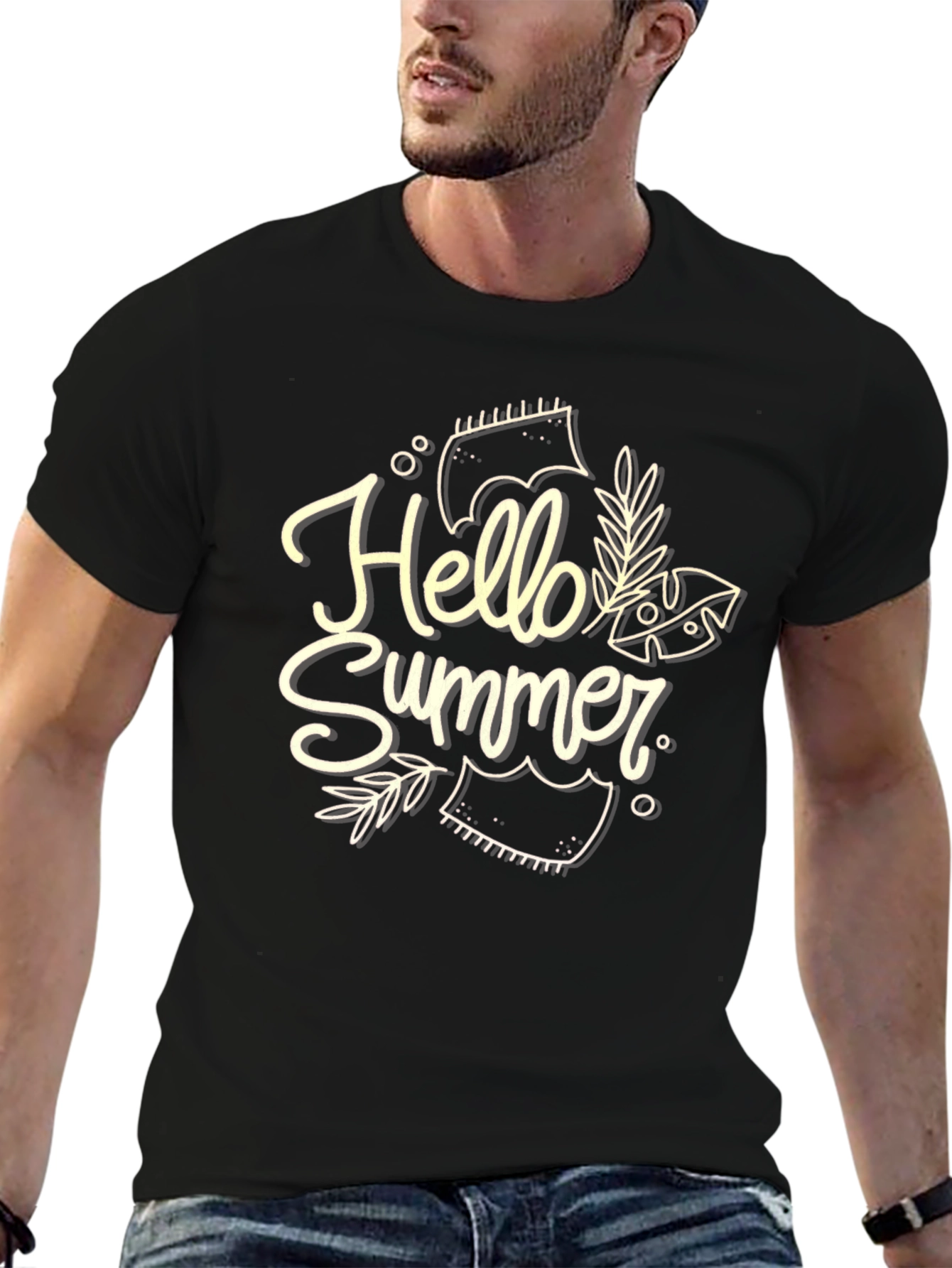 Hello Summer Black T-Shirt