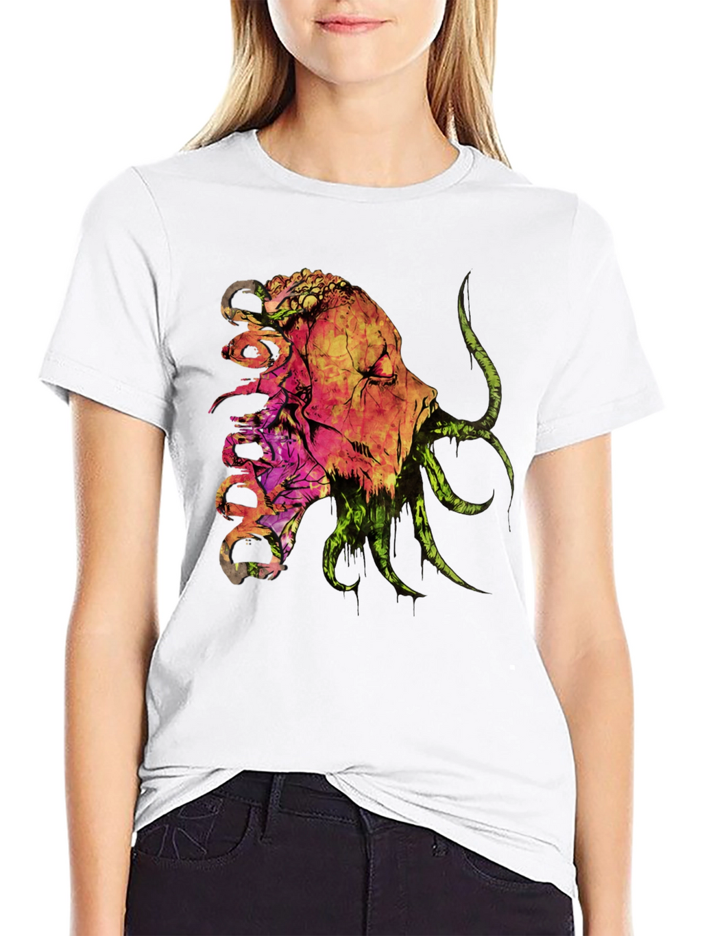 Horror Graphic Print Black T-Shirt