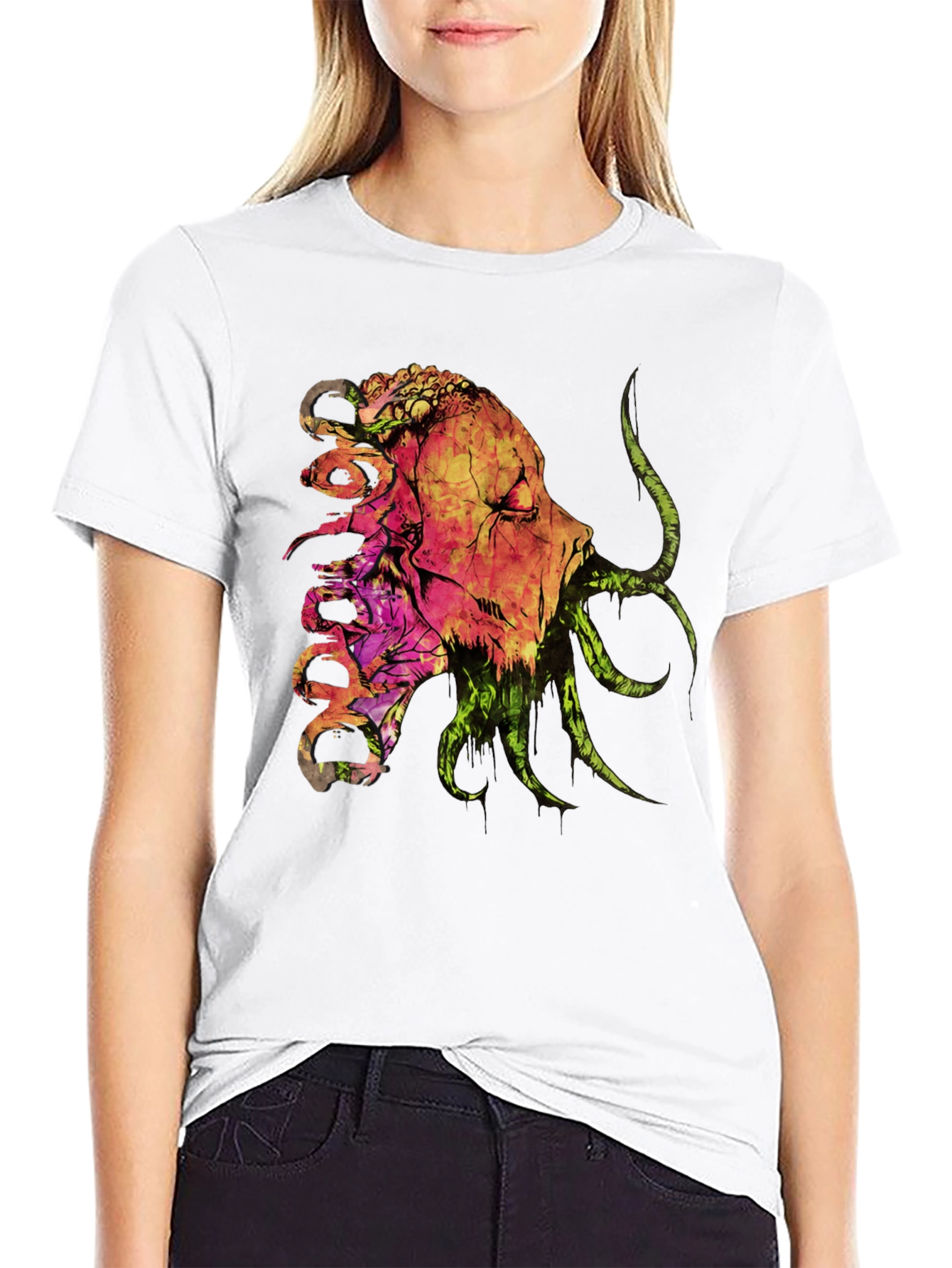 Horror Graphic Print Black T-Shirt