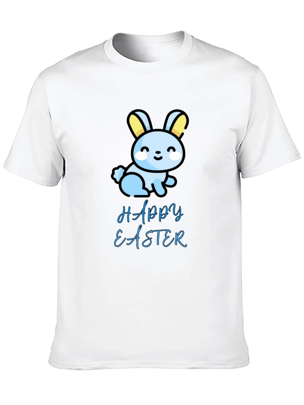 Happy Easter Bunny Graphic Tee - Soft Black T-Shirt
