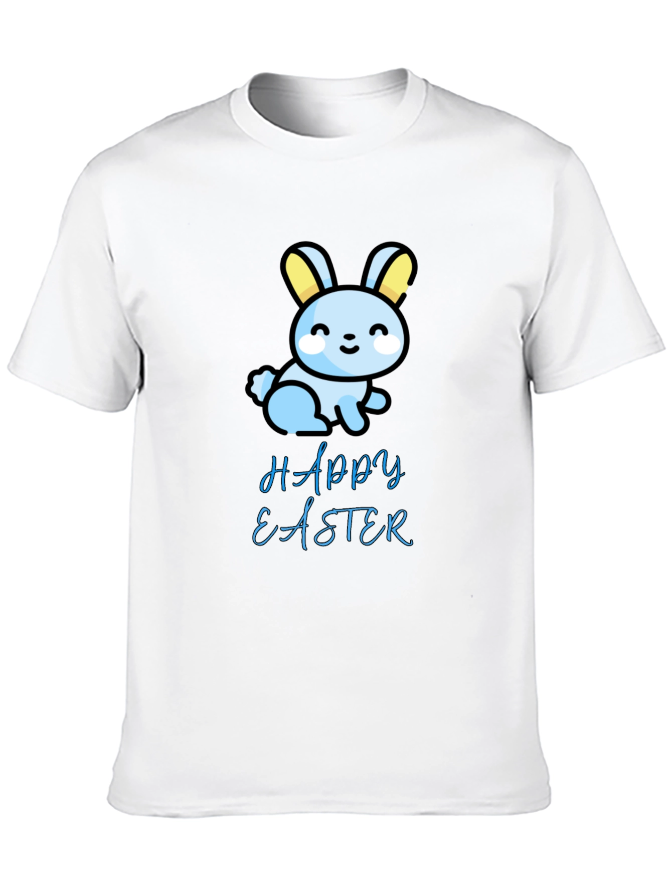 Happy Easter Bunny Graphic Tee - Soft Black T-Shirt