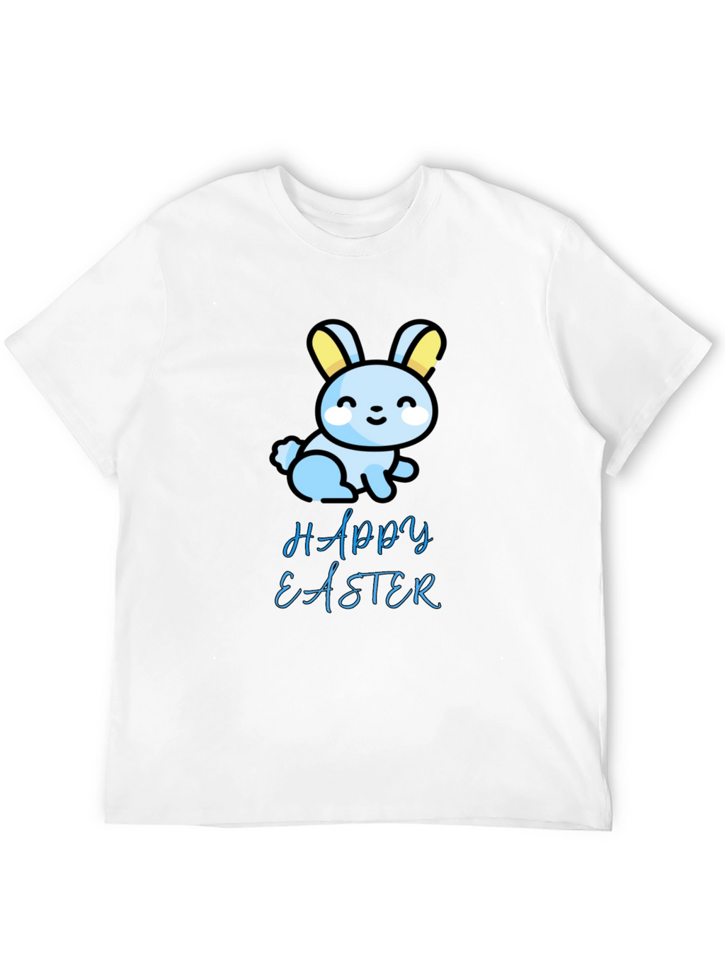 Happy Easter Bunny Graphic Tee - Soft Black T-Shirt