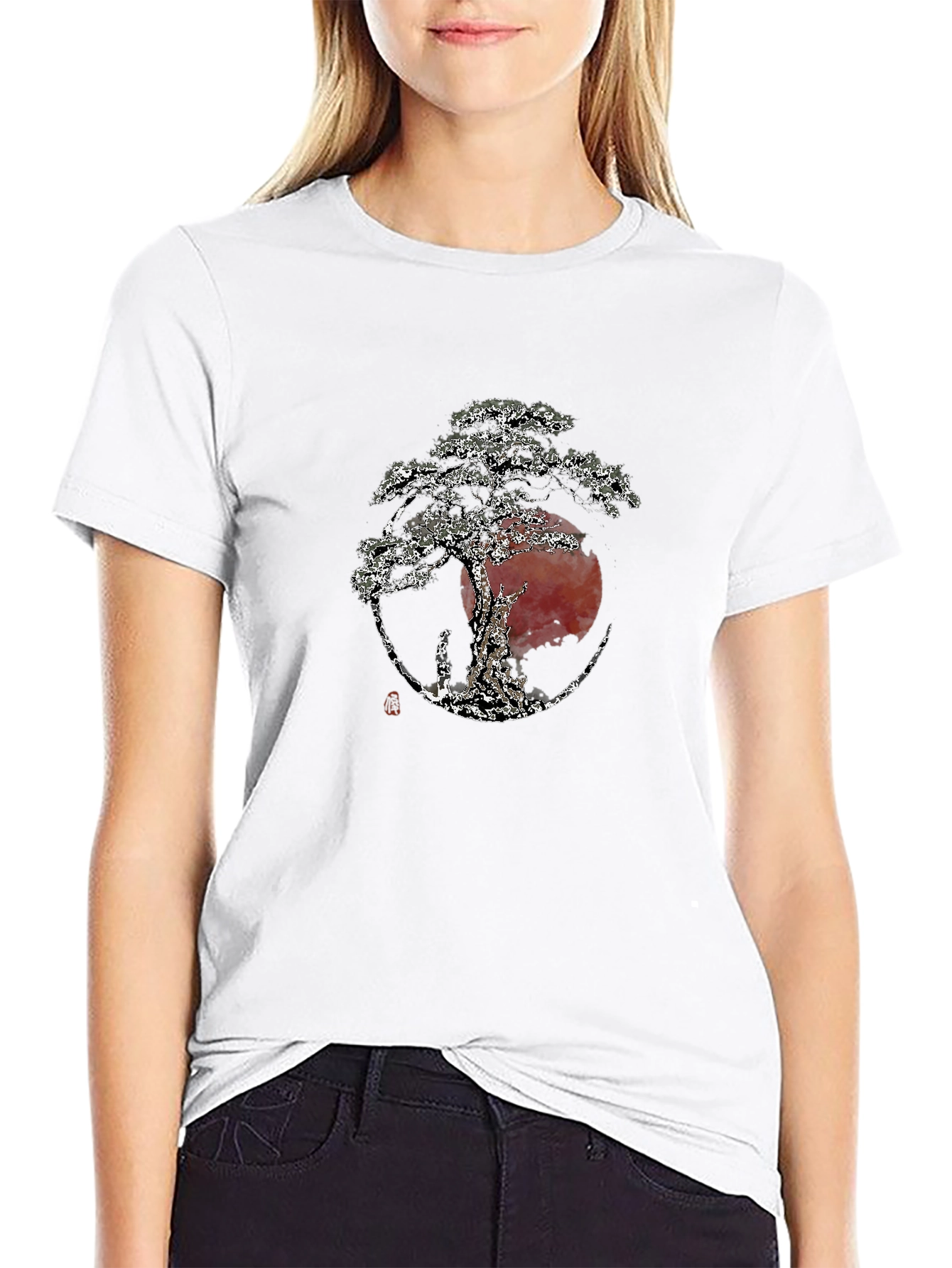 Bonsai Tree Graphic Tee - Zen Style Black T-Shirt