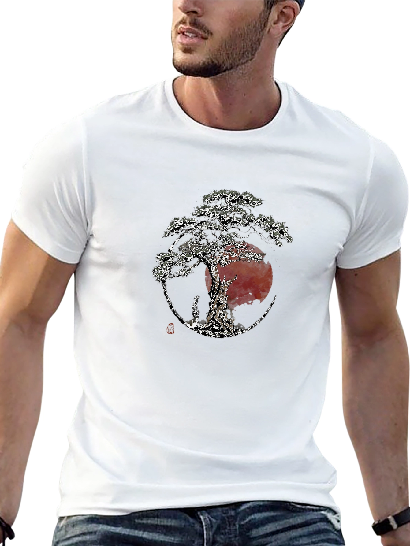 Bonsai Tree Graphic Tee - Zen Style Black T-Shirt