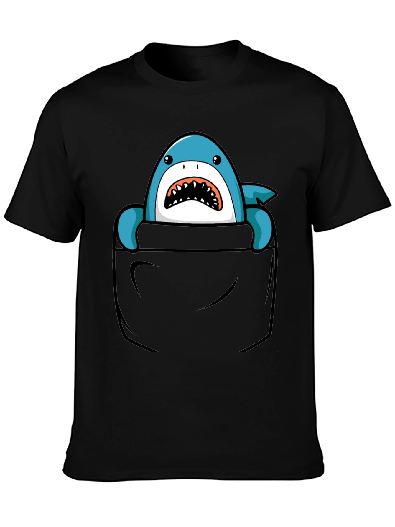 Shark Pocket T-Shirt - Fun Graphic Tee for Men