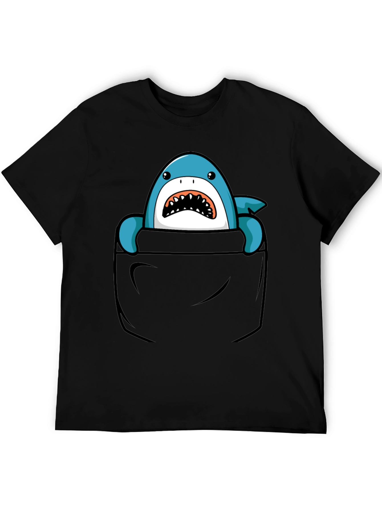 Shark Pocket T-Shirt - Fun Graphic Tee for Men